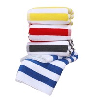 100% Cotton Yarn Dyed Stripe Quick Dry Sand Free Luxury Pool Towel Large Oversize High Quality Terry Adults Kids Beach Towel