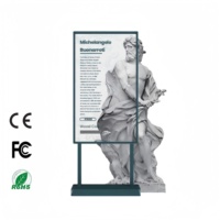 Écran transparent à diodes électroluminescentes organiques de 55 pouces, affichage numérique sur pied de bureau, écran tactile créatif, graphiques
