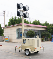 Tour d'éclairage mobile à LED et halogénures métalliques 4x400W 4x1000W, 5m, 7m, 9m