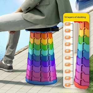 Wholesale Adjustable <b>Plastic</b> Folding Telescopic <b>Stool</b> for Outdoor Travel and Fishing Comfortable Storage Chair - Product Image 4