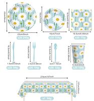 Ensemble de vaisselle jetable DAMAI à motif floral Daisy, décorations de fête printanières pour anniversaire, jardin, fête de naissance