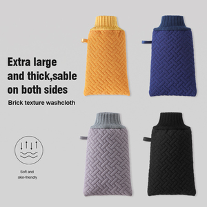 Ensemble de bain exfoliant OEM à texture brique-Gants de bain double face et épurateur de dos, épaissi pour une exfoliation en profondeur et l'élimination de la saleté - Product Image 1