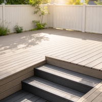 Planches de terrasse en WPC de luxe modernes pour villa, patio, jardin, piscine, système de revêtement composite pour cour