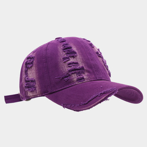 Casquette de baseball américaine <span class=keywords><strong>vintage</strong></span> délavée et vieillie - Visière minimaliste tendance pour femme, chapeau décontracté d'extérieur - Product Image 3