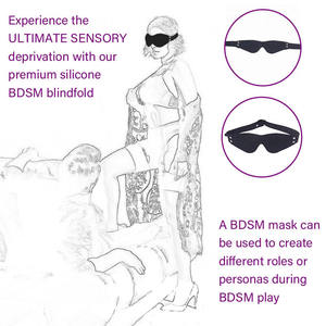 Masque pour les yeux en silicone BDSM, harnais de bondage, sangle, masque pour les yeux pour le jeu de rôle, flirt, accessoires de bondage, jouets sexuels - Product Image 4