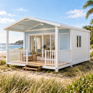 Casa Plegable con Baño, Mini Casa de Acero Ligero, 2 Dormitorios, Casa Contenedor de 20, 30 y 40 Pies con Terraza - Product Image 1