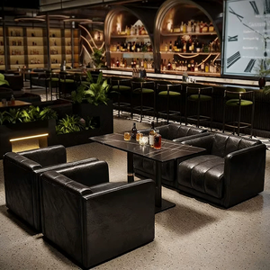 Ensemble <span class=keywords><strong>de</strong></span> table et chaises <span class=keywords><strong>de</strong></span> bar rétro en bois massif pour restaurants, cafés, salons <span class=keywords><strong>de</strong></span> thé, bistrots, tavernes, pubs - Imperméable - Product Image 2