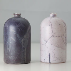 Perfume Bottle Professional Design Marble Stone <b>Frosted</b> Amber <b>Glass</b> Round Cap White Refillable 100ml Perfume Bottle - Product Image 2