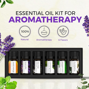 Paquete de 6 aceites esenciales de aromaterapia puros de 10ml, juego de 100% eucalipto Natural, lavanda, hierba de limón, naranja, menta, árbol de té - Product Image 3