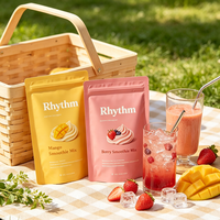 Sachets personnalisés en PE de qualité alimentaire avec fermeture éclair pour bonbons aux fruits lyophilisés (ananas, pêche, fraise, citron, mangue)