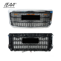 Accessoires de voiture, calandre avec éclairage, pièces de pare-chocs avant pour GMC Sierra 2500HD 3500HD 2015-2020, calandre chromée argentée
