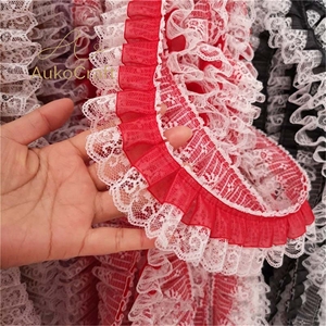 Pita renda bordir organza berlipit 5cm, aksesoris pakaian DIY, hiasan, untuk kostum, sprei, jahitan, dan hiasan tekstil. - Product Image 6