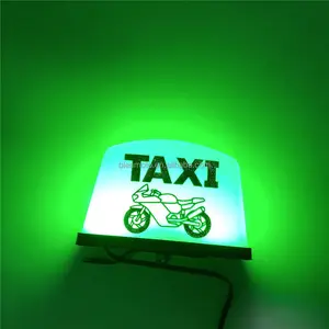 Lampu LED sepeda motor, lampu LED tanda taksi peringatan modifikasi lampu peringatan aksesoris helm