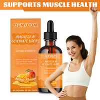 Gouttes de glycinate de magnésium liquide OEM, complément alimentaire pour le sommeil au magnésium liquide avec L-théanine, ashwagandha, multivitamines pour adultes