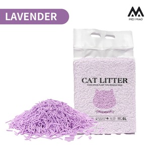 Litière pour chat au tofu à la lavande, sans poussière, agglomérante, biodégradable, à base de plantes, pour le contrôle des odeurs, jetable aux toilettes - Product Image 1