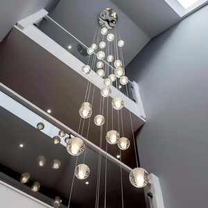Pendentif boule de verre cristal LED Meteor Rain <span class=keywords><strong>Plafonnier</strong></span> Meteoric Shower Stair Bar Droplight Chandelier pour l'éclairage de la maison et du bureau - Product Image 3