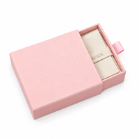 Boîte cadeau de luxe Kexin, boîte à tiroir en papier rigide rose personnalisée avec pochette pour collier, boucles d'oreilles, bracelet, emballage