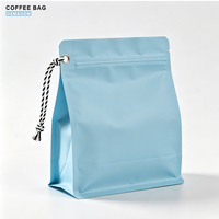 Sac à café personnalisé avec fermeture éclair, emballage pour biscuits de Noël, emballage pour grains de café à fond plat, 100g 150g 250g 500g 1kg
