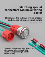 WD 304 pendek saklar tombol baja tahan karat 16/19/22mm Diameter Latching/Sementara tahan air IP67 22V 20A Custom