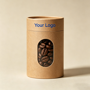 Emballage cylindrique écologique biodégradable personnalisé en papier kraft pour thé, café en grains - Product Image 2