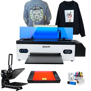 2023 hot A3 Dtf printer t-shirt clothes bags printing machine L1800 Printer with Oven