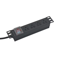 PDU 1U 10 pouces de type USA à 4 prises avec interrupteur marche/arrêt, unité de distribution d'alimentation pour armoire conforme aux normes américaines