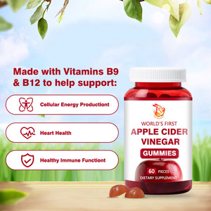 Manufacturer Direct Apple Cider <b>Vinegar</b> Gummies for Healthy Metabolism with Folic Acid & B12 <b>Vinegar</b> Supplement - Product Image 3