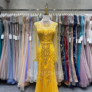 Janc ember LSJA26 Bling Pailletten Perlen Meerjungfrau Gelb Party <span class=keywords><strong>Prom</strong></span> Kleider - Product Image 6