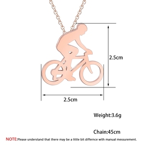 Bicicletta equitazione ciclismo uomo collana figura Bike Rider collana gioielli sportivi regalo collana a catena in acciaio inossidabile maschile - Product Image 5