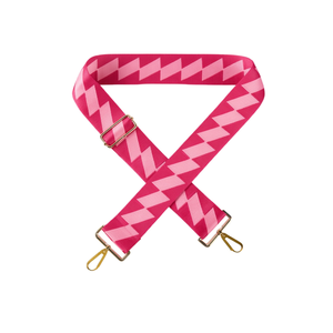 4Cm <b>Webbing</b> Strap Checkered Rose Red Bag Strap - Product Image 1