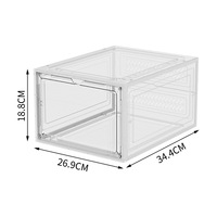 Vente en gros Boîte de rangement pour chaussures en plastique transparent étanche à l'humidité et à la poussière Armoire à chaussures empilable Étagère à chaussures Fabricant