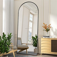 Miroir mural arqué sur pied, grand format, en alliage d'aluminium moderne, pour la décoration de la maison