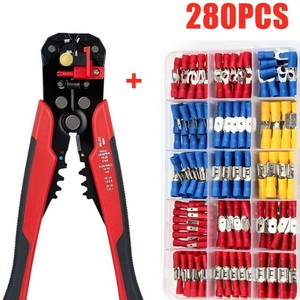 Kit de dénudeurs de fils 280 pièces avec outil de sertissage et borniers pour la réparation de câblages électriques et les projets de bricolage - Product Image 1