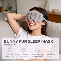Masque de sommeil en peluche ultra doux et personnalisable, masque thermique confortable et occultant