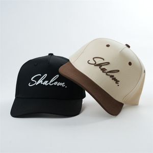 Mũ bóng chày 5 tấm thêu 3D tùy chỉnh, mũ thể thao có cấu trúc, thêu hai màu, đỉnh mũ trung bình - Product Image 1