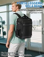 KLOSTAIN Zaino Ryanair Bagage à main unisexe 40x20x25cm 20L en nylon imperméable avec fermeture éclair et fermoir pour le travail, les voyages et le trekking