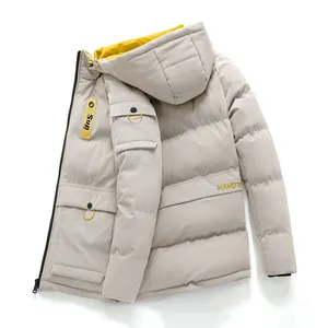 주문 Puffer 플러스 크기 온난한 겨울 로고 긴 소매 폴리에스테 남자의 재킷