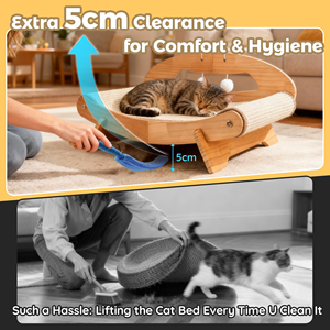 Classic <b>Cat</b> <b>Sofa</b> & Scratching Pad-Durable Natural Sisal Mat with Wood Base Carton Packed - Product Image 3
