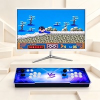 Manette de jeu double RGB pour 2 joueurs, style arcade, Plug-and-Play, en acrylique, pour jeux de combat et rétro, avec USB pour PC, TV, Android (version anglaise)