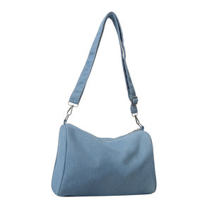 Bolso de compras reutilizable de mezclilla con bolsillo y logotipo personalizado - Product Image 1