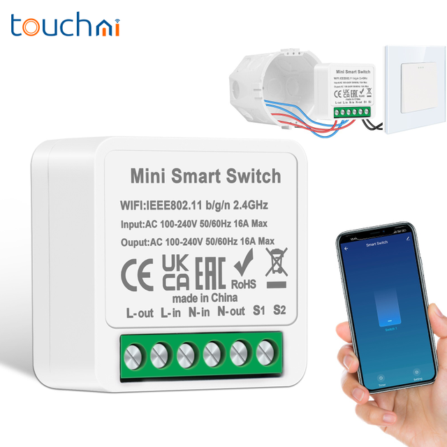 STOCK Mini Smart Switch Modular for Mechanical Button Switch Remote Control Electric Switch