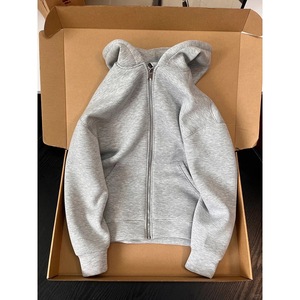 Gray Women Zip Up Hoodie Pullover Sweatshirt Hooded <b>Jacket</b> with Front Zipper and Pocket for Casual Wear - Product Image 3