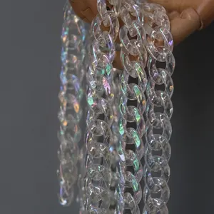 45cm/85cm/120cm Custom Plastic Luxury Transparent High Quality Chains Resin Acrylic Bags Chains Link Handbag Accessories