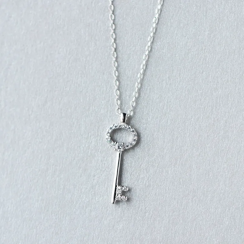 925 sterling silver gioielli di san valentino regalo chiave del cuore del pendente della collana per le donne