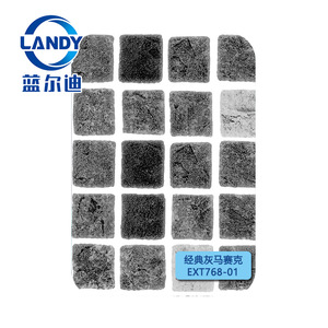 แผ่นรองสระว่ายน้ำลายโมเสคสีเทา Landy Classic รุ่น EXT768-01 ผลิตจาก PVC กันน้ำ กันลื่น ทนความเย็น รูปทรงสี่เหลี่ยมผืนผ้า - Product Image 1