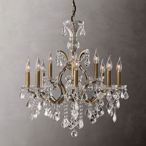 Lustre classique en cristal de fer personnalisé pour la décoration de restaurant de mariage en laiton doré d'Europe - Product Image 1