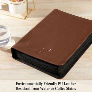 Waterproof Spiral Bound A3 Address <b>Book</b> with Embossed Logo Design PU Leather Cover - Product Image 2