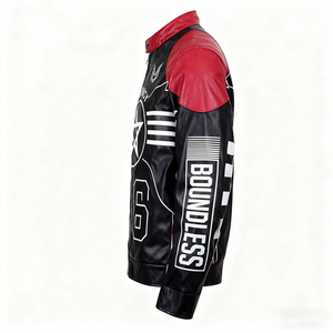 Giacca da Motociclista Invernale Vintage Personalizzata per <span class=keywords><strong>Uomo</strong></span>, in <span class=keywords><strong>Pelle</strong></span> PU con Dettagli in <span class=keywords><strong>Pelle</strong></span> Bovina - Product Image 3