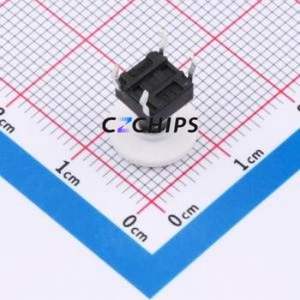 TSA06131-100B332CA-007E Tactile Switch Through hole-4P,6.1x6.1mm Switch Single Pole Single Throw Round Button 1.8N 6.1mm - Product Image 2