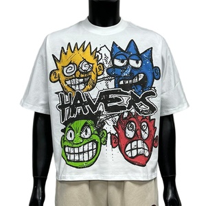 300 Gsm Ağır Grafik Baskılı DTG Tişörtler Camisetas Playeras Crop Tişörtler 250Gsm Özel Kesimli Crop Tişört Erkek - Product Image 1